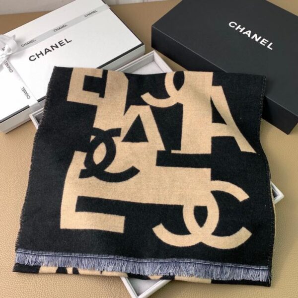 replica,repliche,fake,1:1,earrings,bracelet,ring,jewelry Sciarpa CHANEL in cashmere double face color albicocca nero