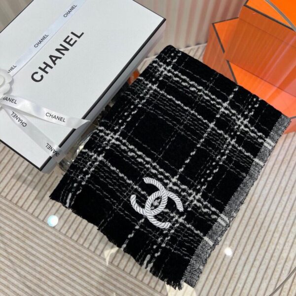 Top sciarpa lunga in cashmere CHANEL originale autentico