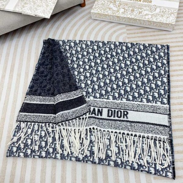 Sciarpa in cashmere double face con lettera DIOR