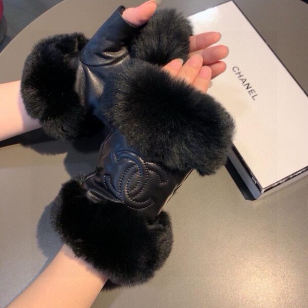 Chanel autunno e inverno pigro pelliccia di coniglio guanti di pelle di pecora cellulare touch screen