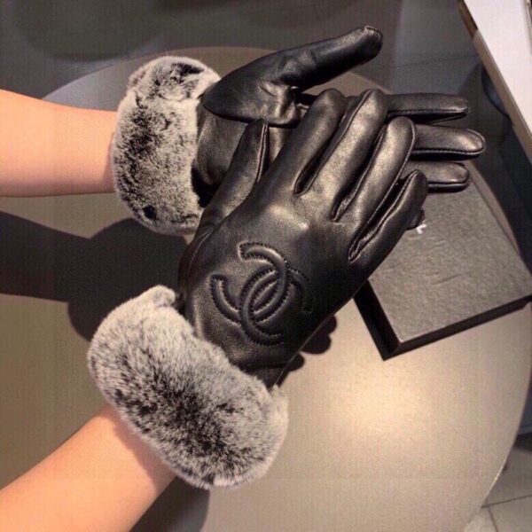 Chanel autunno e inverno pigro pelliccia di coniglio guanti di pelle di pecora cellulare touch screen