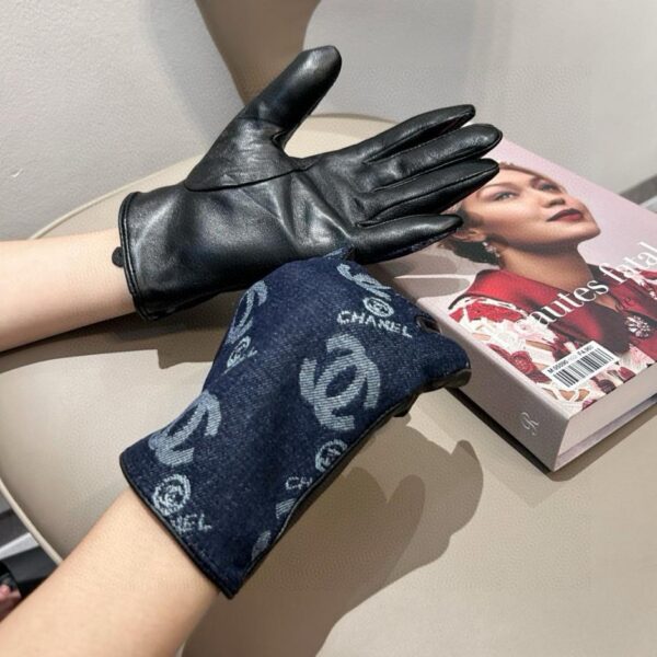 replica,repliche,fake,1:1,earrings,bracelet,ring,jewelry  Chanel Nuovi guanti corti in denim e pelle di pecora Guanti da moto moda