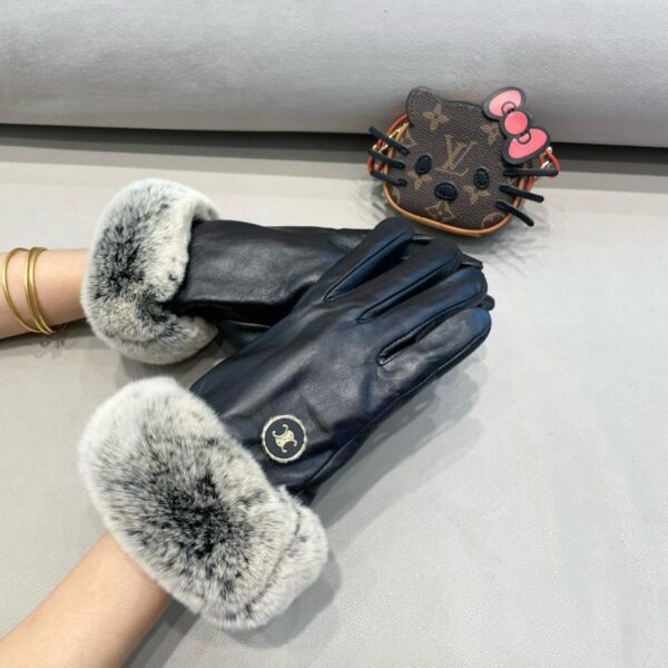 replica,repliche,fake,1:1,earrings,bracelet,ring,jewelry Guanti da donna in pelle di pecora Celine Lazy Rabbit Fur