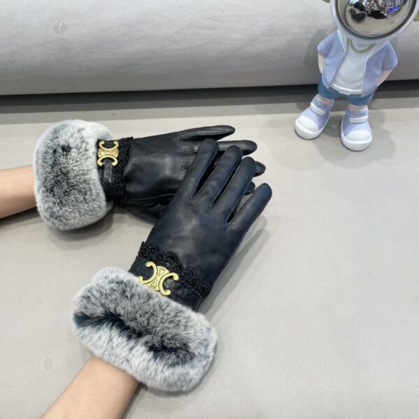 replica,repliche,fake,1:1,earrings,bracelet,ring,jewelry Guanti da donna in pelle di pecora Celine Lazy Rabbit Fur