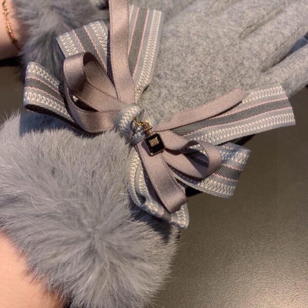 Guanti Chanel in lana di pelliccia di coniglio pigro autunno e inverno