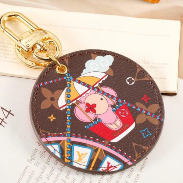 replica,repliche,fake,1:1,earrings,bracelet,ring,jewelry Ciondolo portachiavi rotondo LV serie Ruota panoramica (99B9)