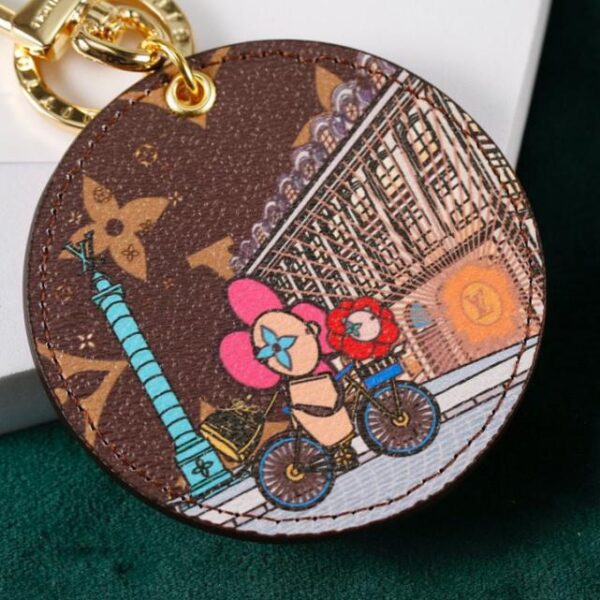 Ciondolo portachiavi rotondo LV serie bicicletta (15D5)