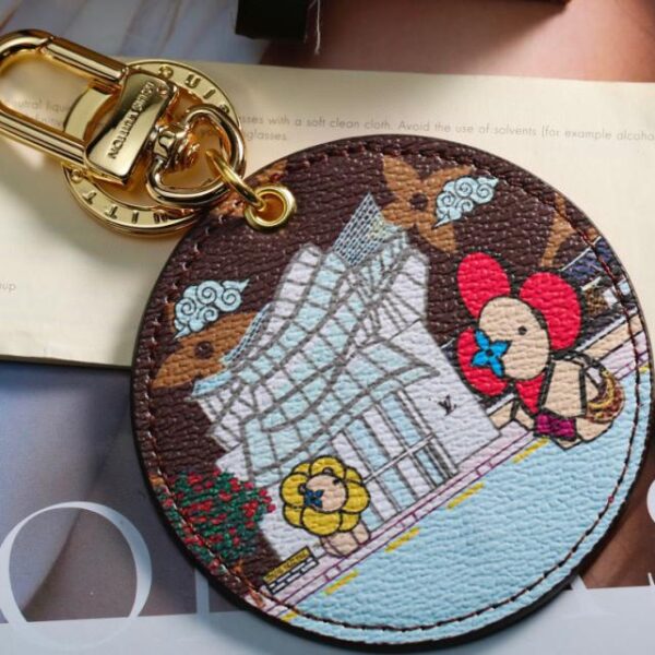 replica,repliche,fake,1:1,earrings,bracelet,ring,jewelry Ciondolo portachiavi tondo LV serie shopping (5F2E)