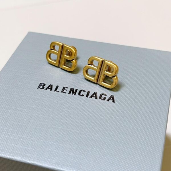 replica,repliche,fake,1:1,earrings,bracelet,ring,jewelry Orecchini BALENCIAGA, controsincronizzazione, orecchini a forma di doppia B (8FC7)