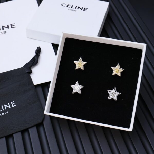 replica,repliche,fake,1:1,earrings,bracelet,ring,jewelry Celine Arc de Triomphe nuovi orecchini stella a cinque punte indossabili due volte (9957)