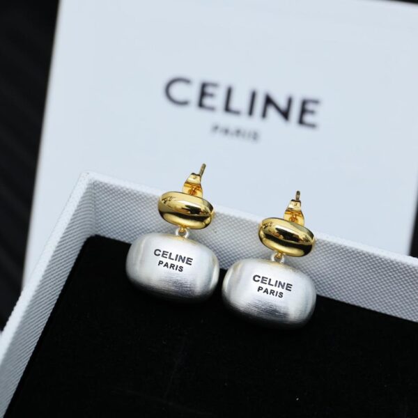 replica,repliche,fake,1:1,earrings,bracelet,ring,jewelry Orecchini pendenti CELINE bicolore (9F5F)
