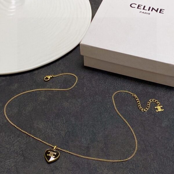 replica,repliche,fake,1:1,earrings,bracelet,ring,jewelry Collana Celine Arco di Trionfo con pendente Nero Amore (4034)