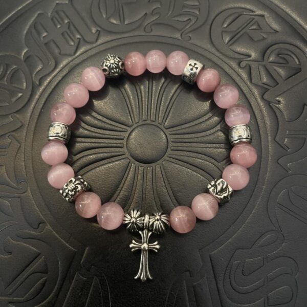 replica,repliche,fake,1:1,earrings,bracelet,ring,jewelry [Controqualità] Bracciale cromato con cuori di gatto, nuovo classico retrò rosa (182E)