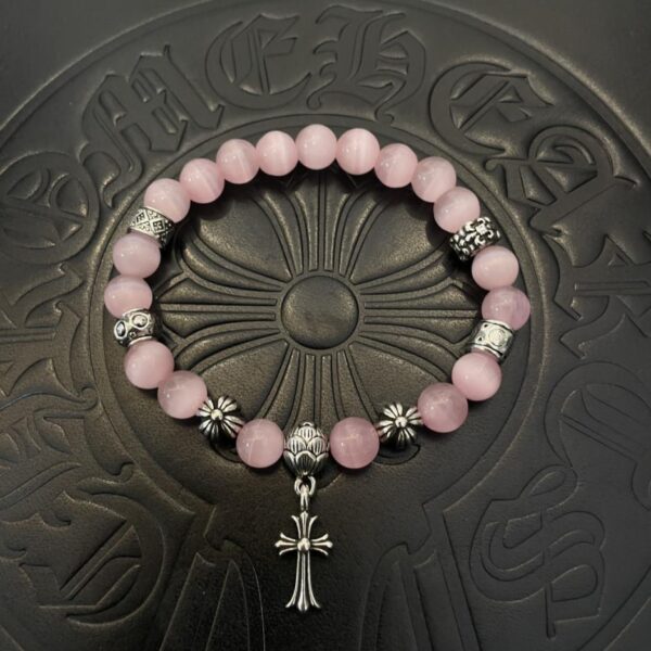 replica,repliche,fake,1:1,earrings,bracelet,ring,jewelry [Controqualità] Bracciale con cuori di gatto cromati, nuovo classico retrò rosa (F3B1)