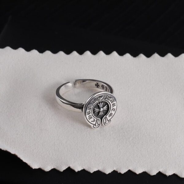 replica,repliche,fake,1:1,earrings,bracelet,ring,jewelry  Anello con cuori cromati (DA47)