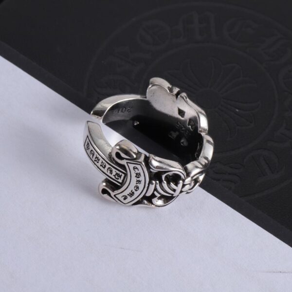 replica,repliche,fake,1:1,earrings,bracelet,ring,jewelry  Anello con cuori cromati (E96F)