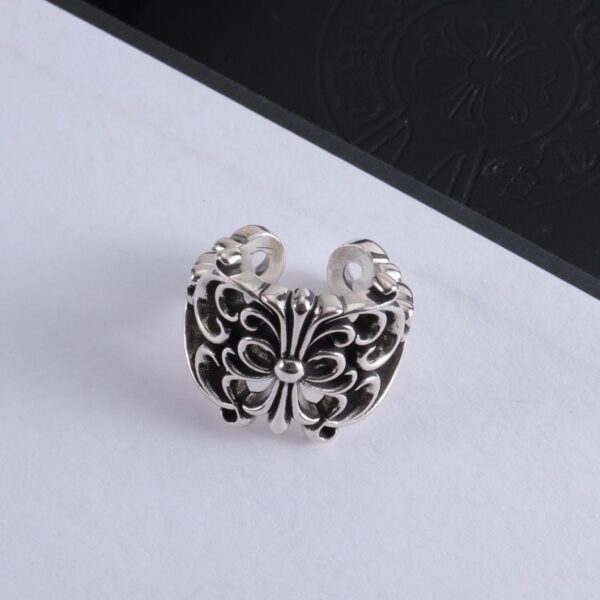 replica,repliche,fake,1:1,earrings,bracelet,ring,jewelry  Anello da uomo con cuori cromati (7DFC)