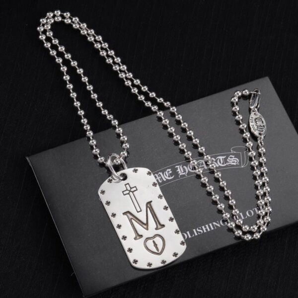 replica,repliche,fake,1:1,earrings,bracelet,ring,jewelry  Collana con cuori cromati (49A9)