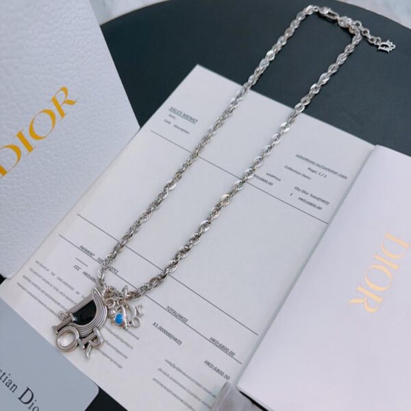 replica,repliche,fake,1:1,earrings,bracelet,ring,jewelry Collana DIOR nuovo modello di coppia stile contatore (5FA4)