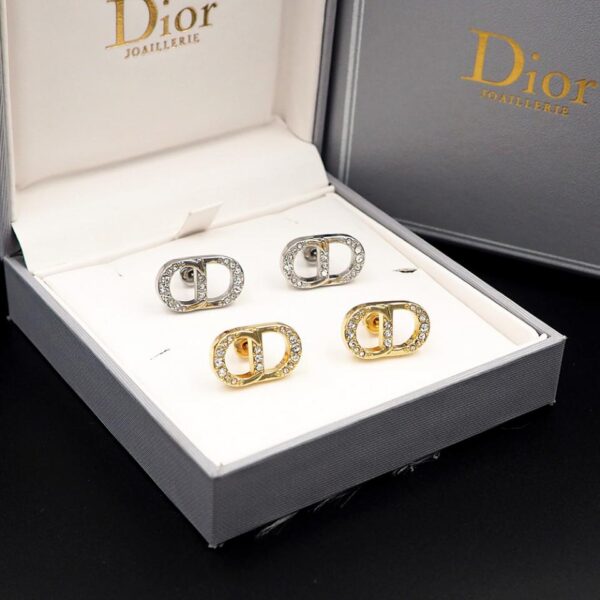 Orecchini Dior CD lettere con diamanti pieni (1410)