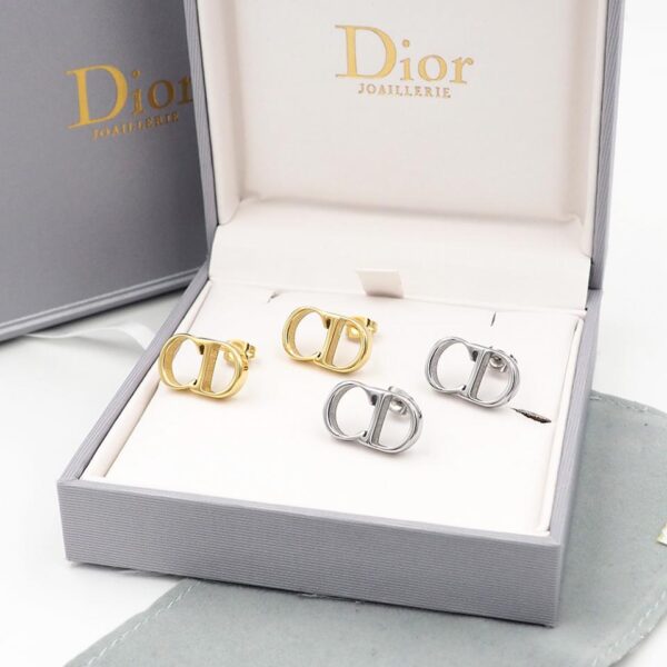 Orecchini piccoli Dior CD in stock argento oro (717F)