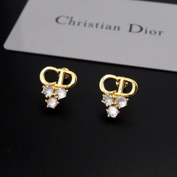 Orecchini a bottone con tre diamanti Dior CD (210F)