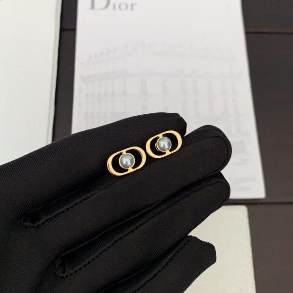 Ultimi orecchini di perle grigie CD di Dior (DEC1)