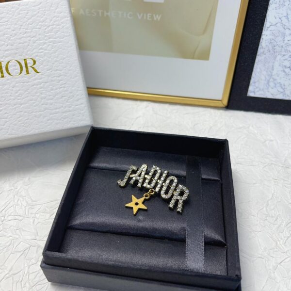 replica,repliche,fake,1:1,earrings,bracelet,ring,jewelry Spilla Dior nuovo logo (782D)
