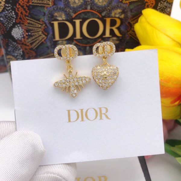 replica,repliche,fake,1:1,earrings,bracelet,ring,jewelry Orecchini Dior Little Bee Diamond Love CD Counter New Style (C2AA)
