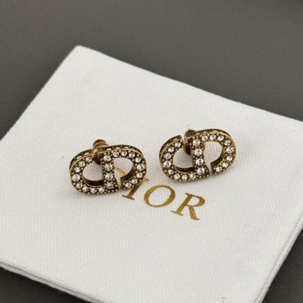 Dior nuovi orecchini vintage con diamanti CD (8623)