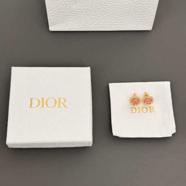 Nuovi orecchini Dior con perle rosa cd (AB8E)
