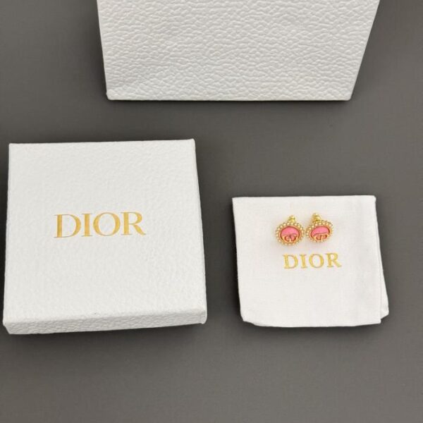 Orecchini a bottone Dior New Pink Pearl CD (B32E)