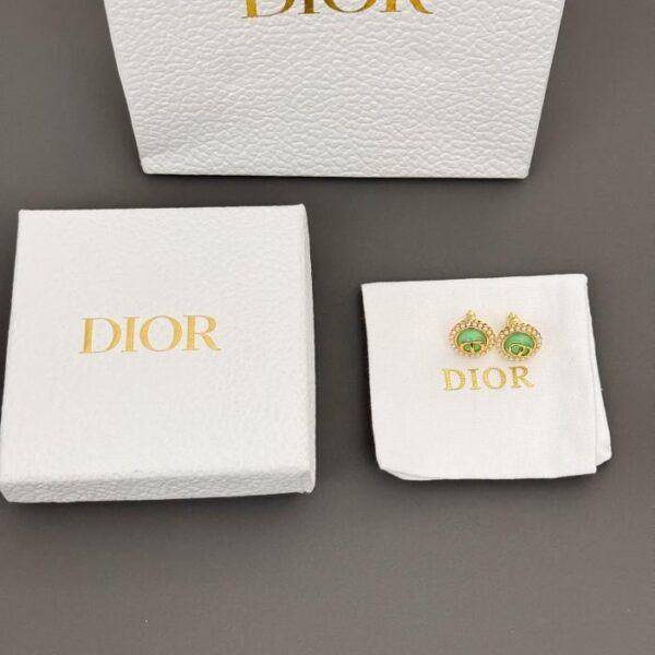 Orecchini Dior nuove perle verdi cd (3197)