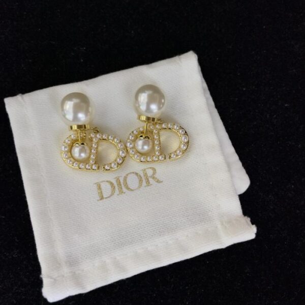 replica,repliche,fake,1:1,earrings,bracelet,ring,jewelry orecchini pendenti con perle CD sul retro (BF4E)