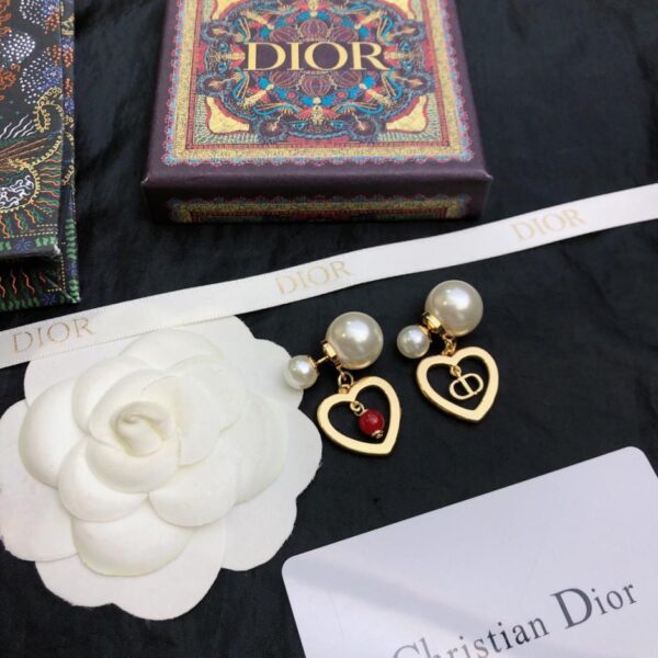 replica,repliche,fake,1:1,earrings,bracelet,ring,jewelry Orecchini Dior cuore ago in argento sterling (6961)