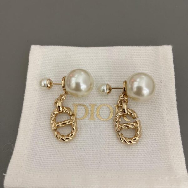 replica,repliche,fake,1:1,earrings,bracelet,ring,jewelry Orecchini Dior twist cd con doppia perla (A3F9)