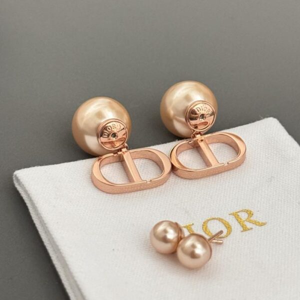 replica,repliche,fake,1:1,earrings,bracelet,ring,jewelry Orecchini DiorCD rosa con doppia perla (7A64)
