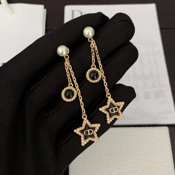 replica,repliche,fake,1:1,earrings,bracelet,ring,jewelry Dior ultimo cd stella a cinque punte nero perla (C433)