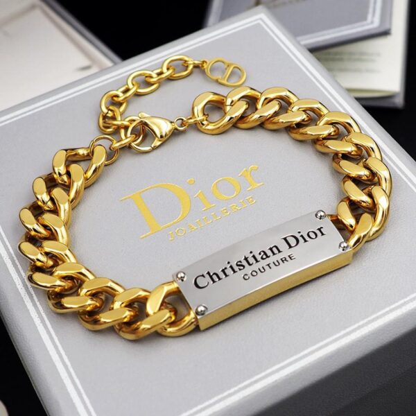 Bracciale in denim Dior Letter oro (1A29)