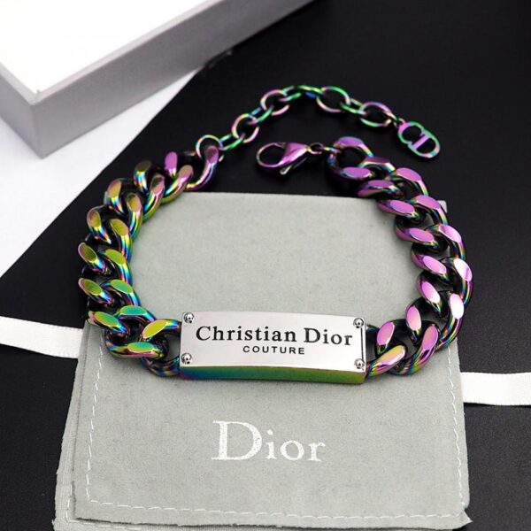 Bracciale in colore temperato con catena in denim Dior Letter (CF93)