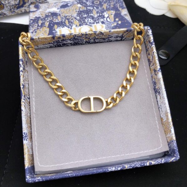 Collana Dior CD lucida a catena sottile (4806)