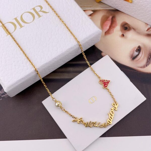 Collana Dior Chinese San Valentino in edizione limitata con lettera a cuore rosso (672F)