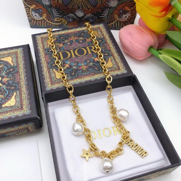 replica,repliche,fake,1:1,earrings,bracelet,ring,jewelry Collana Dior originale nuova stella CD (C21E)
