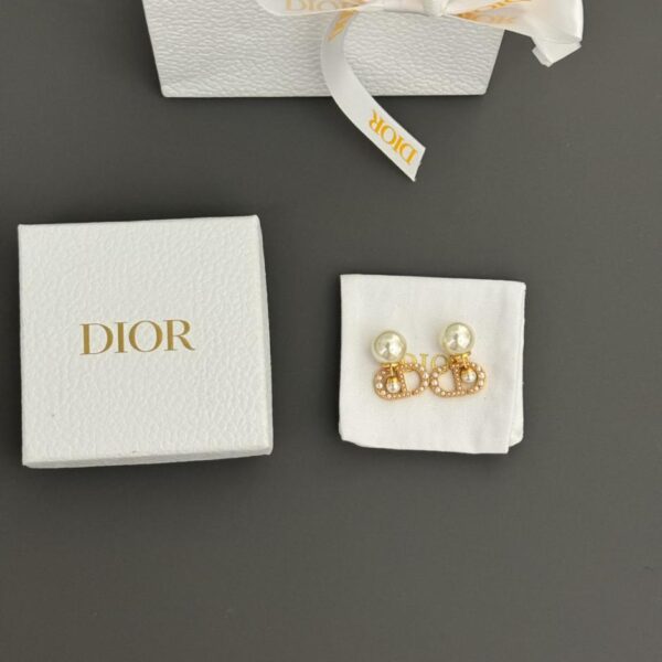 replica,repliche,fake,1:1,earrings,bracelet,ring,jewelry Orecchini pendenti sul retro con perle grandi e piccole Dior cd (3DF0)