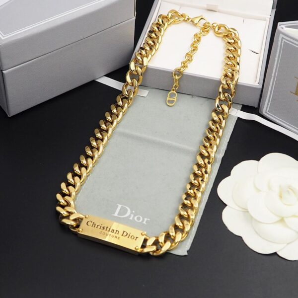replica,repliche,fake,1:1,earrings,bracelet,ring,jewelry Collana Dior Letter in denim, Oro (4058)