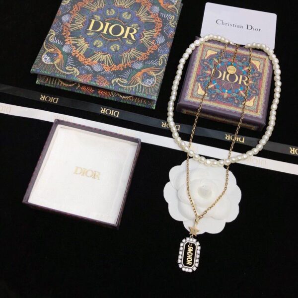 Dior nuova collana a doppio strato contatore nuovo modello (5674)