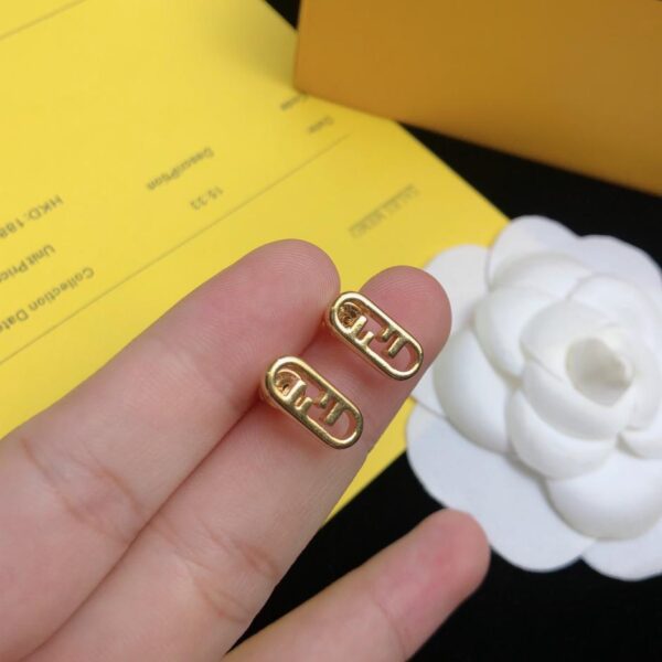 replica,repliche,fake,1:1,earrings,bracelet,ring,jewelry Orecchini FENDI logo (BD41)