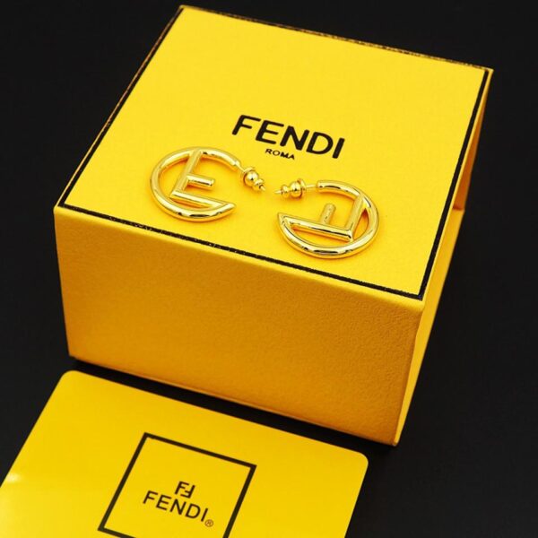 replica,repliche,fake,1:1,earrings,bracelet,ring,jewelry FENDI Orecchini a cerchio grandi lettera F piccoli (7441)