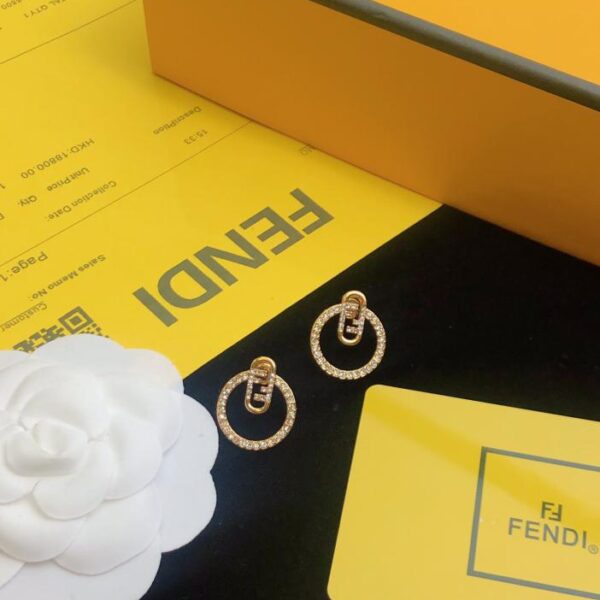 replica,repliche,fake,1:1,earrings,bracelet,ring,jewelry Orecchini FENDI logo (3FF7)