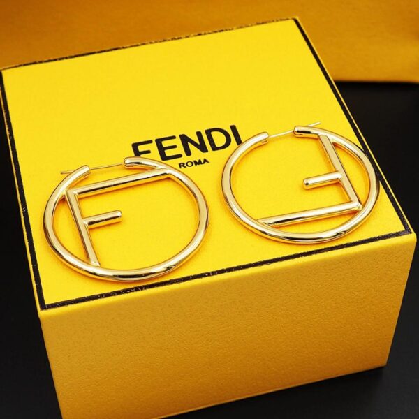 replica,repliche,fake,1:1,earrings,bracelet,ring,jewelry FENDI Orecchini a cerchio grandi lettera F (01A1)